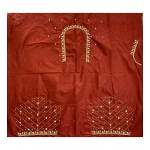 Generic Women's Cotton Silk Self Design Unstitched Blouse Piece (Maroon, 80-100 cm)