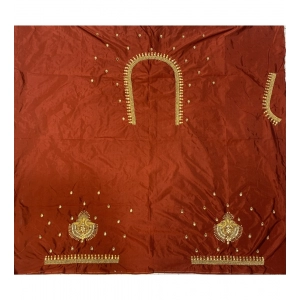 Generic Women's Cotton Silk Self Design Unstitched Blouse Piece (Maroon, 80-100 cm)