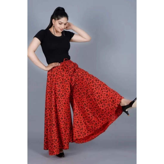 Generic Women's Cotton Printed Elastic Palazzo Pant (Red, Free Size) Generic Women's Cotton Printed Elastic Palazzo Pant (Red, Free Size)