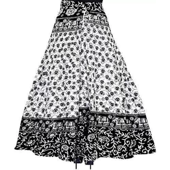 Generic Women's Cotton Jaipur Printed Wrap Around Maxi Skirt (Black, Free Size) Generic Women's Cotton Jaipur Printed Wrap Around Maxi Skirt (Black, Free Size)