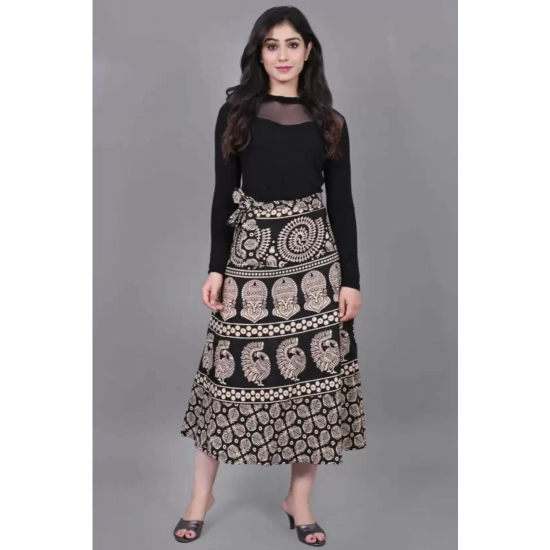 Generic Women's Cotton Printed Wrap Around Maxi Skirt (Multicolor, Free Size) Generic Women's Cotton Printed Wrap Around Maxi Skirt (Multicolor, Free Size)