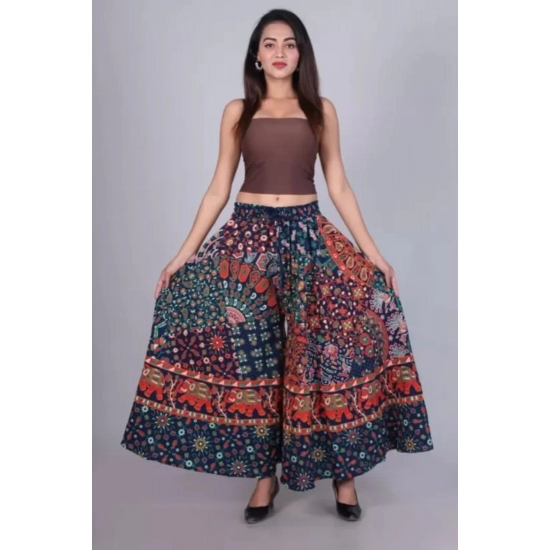 Generic Women's Cotton Jaipur Printed Elastic Palazzo Pant (Blue, Free Size) Generic Women's Cotton Jaipur Printed Elastic Palazzo Pant (Blue, Free Size)