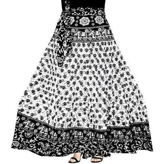 Generic Women's Cotton Jaipur Printed Wrap Around Maxi Skirt (Black, Free Size) Generic Women's Cotton Jaipur Printed Wrap Around Maxi Skirt (Black, Free Size)