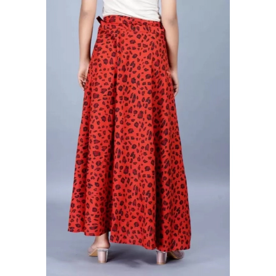 Generic Women's Cotton Printed Wrap Around Maxi Skirt (Red, Free Size) Generic Women's Cotton Printed Wrap Around Maxi Skirt (Red, Free Size)