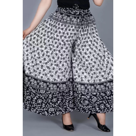 Generic Women's Cotton Jaipur Printed Elastic Palazzo Pant (Black, Free Size) Generic Women's Cotton Jaipur Printed Elastic Palazzo Pant (Black, Free Size)