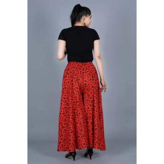 Generic Women's Cotton Printed Elastic Palazzo Pant (Red, Free Size) Generic Women's Cotton Printed Elastic Palazzo Pant (Red, Free Size)