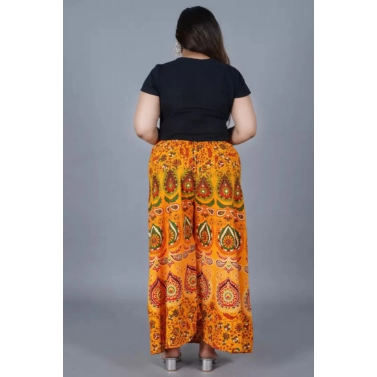 Generic Women's Cotton Jaipur Printed Elastic Palazzo Pant (Yellow, Free Size) Generic Women's Cotton Jaipur Printed Elastic Palazzo Pant (Yellow, Free Size)