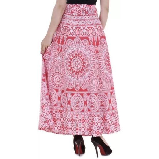 Generic Women's Cotton Printed Wrap Around Maxi Skirt (Red, Free Size) Generic Women's Cotton Printed Wrap Around Maxi Skirt (Red, Free Size)