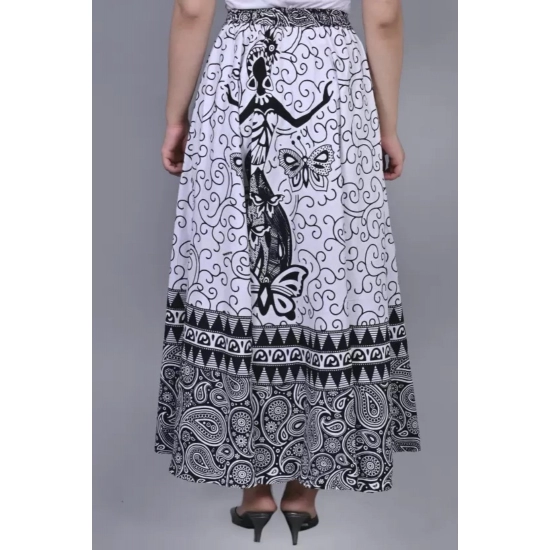 Generic Women's Cotton Printed Wrap Around Maxi Skirt (Black, Free Size) Generic Women's Cotton Printed Wrap Around Maxi Skirt (Black, Free Size)