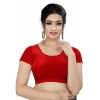 Generic Women's Velvet Solid Non Padded Readymade Blouse (Red, Size: Free Size)