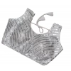 Generic Women's Cotton Silk Embellished Padded Cup Readymade Blouse (Silver, Size: Free Size)