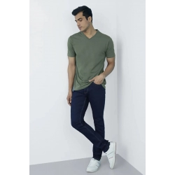 Generic Men's Casual Half sleeve Solid Cotton V Neck T-shirt (Green) Generic Men's Casual Half sleeve Solid Cotton V Neck T-shirt (Green)