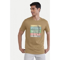 Generic Men's Casual Half sleeve Digital Printed Cotton Crew Neck T-shirt (Sand) Generic Men's Casual Half sleeve Digital Printed Cotton Crew Neck T-shirt (Sand)