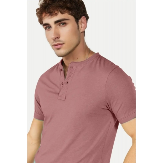 Generic Men's Casual Half sleeve Solid Cotton Henley Neck T-shirt (Onion) Generic Men's Casual Half sleeve Solid Cotton Henley Neck T-shirt (Onion)