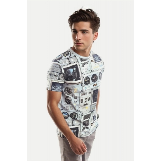 Generic Men's Casual Half sleeve Printed Polyester Crew Neck T-shirt (Cream) Generic Men's Casual Half sleeve Printed Polyester Crew Neck T-shirt (Cream)