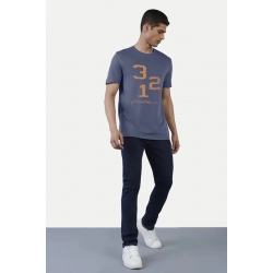 Generic Men's Casual Half sleeve Printed Cotton Crew Neck T-shirt (Blue) Generic Men's Casual Half sleeve Printed Cotton Crew Neck T-shirt (Blue)