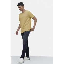 Generic Men's Casual Half sleeve Solid Cotton V Neck T-shirt (Sand) Generic Men's Casual Half sleeve Solid Cotton V Neck T-shirt (Sand)