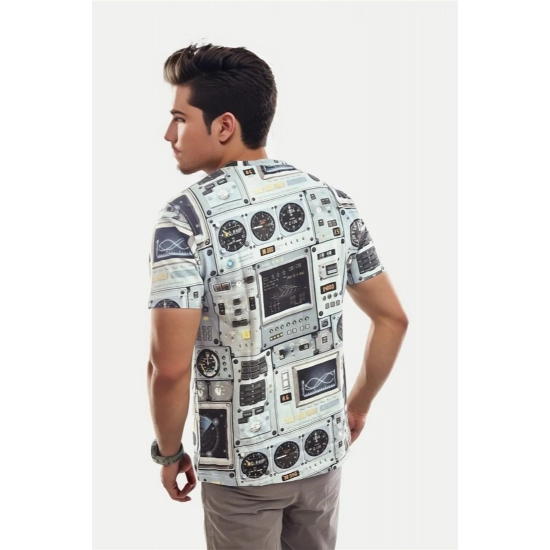 Generic Men's Casual Half sleeve Printed Polyester Crew Neck T-shirt (Cream) Generic Men's Casual Half sleeve Printed Polyester Crew Neck T-shirt (Cream)