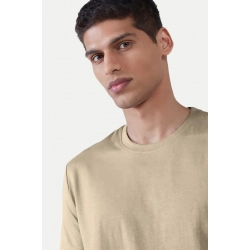 Generic Men's Casual Half sleeve Solid Polyester Crew Neck T-shirt (Beige) Generic Men's Casual Half sleeve Solid Polyester Crew Neck T-shirt (Beige)