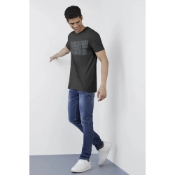 Generic Men's Casual Half sleeve Printed Cotton Round Neck T-shirt (Dark Grey) Generic Men's Casual Half sleeve Printed Cotton Round Neck T-shirt (Dark Grey)