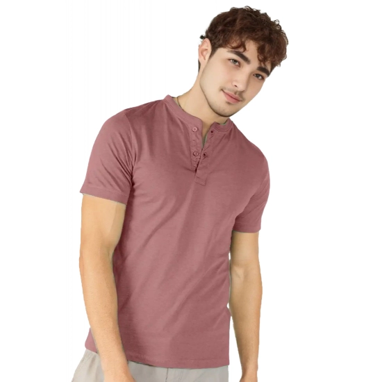 Generic Men's Casual Half sleeve Solid Cotton Henley Neck T-shirt (Onion) Generic Men's Casual Half sleeve Solid Cotton Henley Neck T-shirt (Onion)