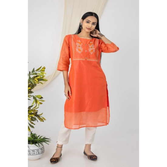 Generic Women's Casual 3/4 Sleeve Chanderi Printed Kurti (Pink) Generic Women's Casual 3/4 Sleeve Chanderi Printed Kurti (Pink)