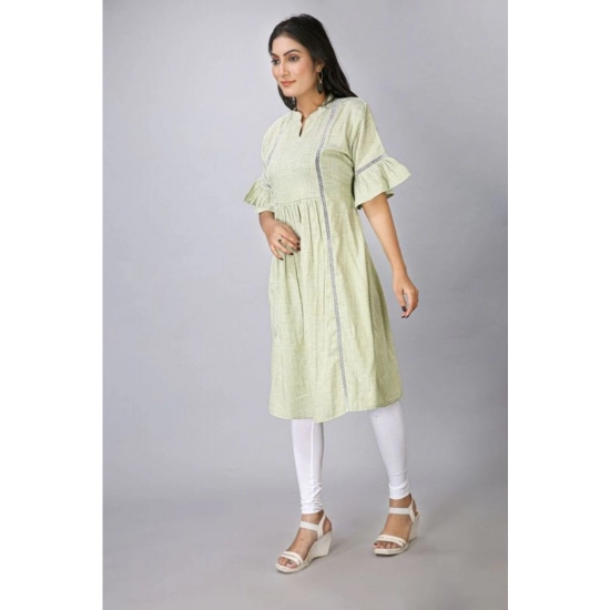 Generic Women's Casual Short Sleeve Silk Blend Printed Kurti (Green) Generic Women's Casual Short Sleeve Silk Blend Printed Kurti (Green)
