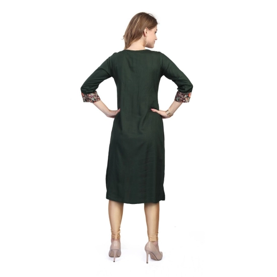 Generic Women's Casual 3/4 Sleeve Viscose Rayon Printed Kurti (Dark Green) Generic Women's Casual 3/4 Sleeve Viscose Rayon Printed Kurti (Dark Green)