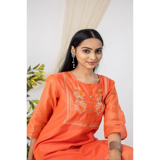 Generic Women's Casual 3/4 Sleeve Chanderi Printed Kurti (Pink) Generic Women's Casual 3/4 Sleeve Chanderi Printed Kurti (Pink)
