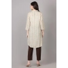 Generic Women's Casual 3/4 Sleeve Viscose Rayon Printed Kurti (Beige)
