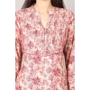 Generic Women's Casual 3/4 Sleeve Viscose Rayon Printed Kurti (Pink)