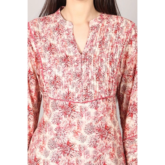 Generic Women's Casual 3/4 Sleeve Viscose Rayon Printed Kurti (Pink) Generic Women's Casual 3/4 Sleeve Viscose Rayon Printed Kurti (Pink)
