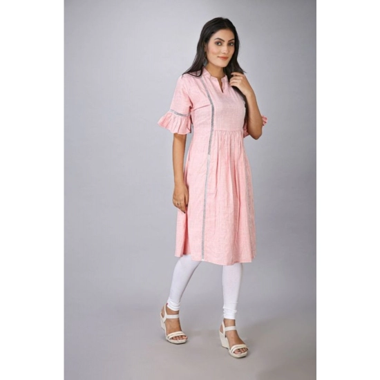 Generic Women's Casual Short Sleeve Silk Blend Printed Kurti (Pink) Generic Women's Casual Short Sleeve Silk Blend Printed Kurti (Pink)