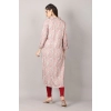 Generic Women's Casual 3/4 Sleeve Viscose Rayon Printed Kurti (Pink)