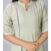 Generic Women's Casual Short Sleeve Silk Blend Printed Kurti (Green)