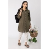 Generic Women's Casual 3/4 Sleeve Viscose Rayon Solid Kurti (Dark Green)
