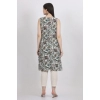 Generic Women's Casual Sleeveless Viscose Rayon Printed Kurti (White)