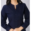 Generic Women's Casual Full Sleeve Viscose Rayon Printed Kurti (Dark Blue)