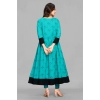 Generic Women's Casual 3/4 Sleeve Viscose Rayon Printed Kurti (Dark Green)