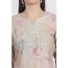 Generic Women's Casual 3/4 Sleeve Silk Blend Printed Kurti (Yellow)