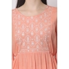 Generic Women's Casual 3/4 Sleeve Viscose Rayon Printed Kurti (Orange)