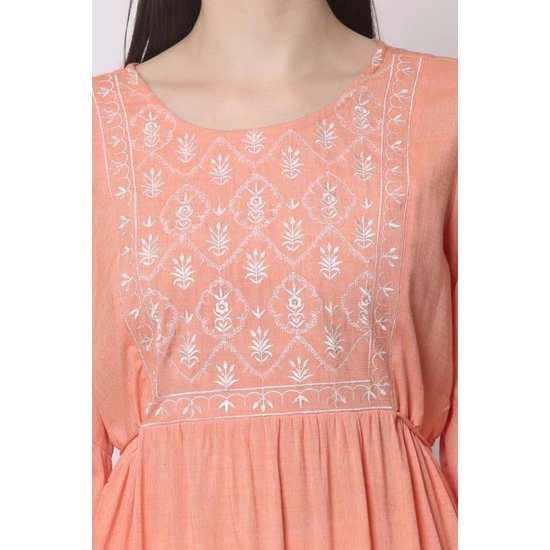 Generic Women's Casual 3/4 Sleeve Viscose Rayon Printed Kurti (Orange) Generic Women's Casual 3/4 Sleeve Viscose Rayon Printed Kurti (Orange)