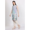 Generic Women's Casual Sleeveless Cotton Blend Printed Kurti (Green)