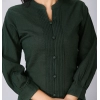 Generic Women's Casual Full Sleeve Viscose Rayon Printed Kurti (Dark Green)