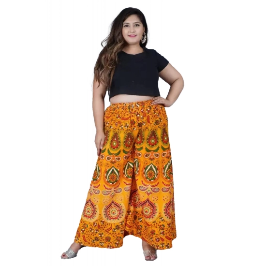 Generic Women's Cotton Jaipur Printed Elastic Palazzo Pant (Yellow, Free Size) Generic Women's Cotton Jaipur Printed Elastic Palazzo Pant (Yellow, Free Size)