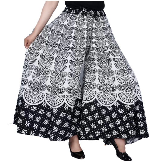 Generic Women's Cotton Jaipur Printed Elastic Palazzo Pant (Black, Free Size) Generic Women's Cotton Jaipur Printed Elastic Palazzo Pant (Black, Free Size)
