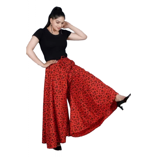 Generic Women's Cotton Printed Elastic Palazzo Pant (Red, Free Size) Generic Women's Cotton Printed Elastic Palazzo Pant (Red, Free Size)