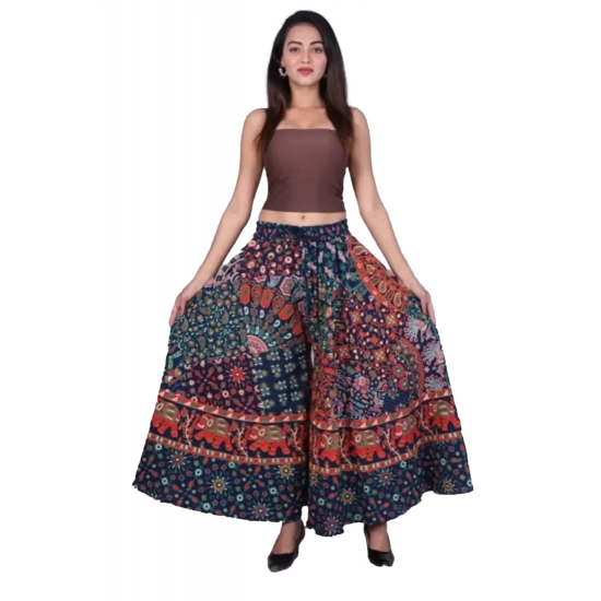 Generic Women's Cotton Jaipur Printed Elastic Palazzo Pant (Blue, Free Size) Generic Women's Cotton Jaipur Printed Elastic Palazzo Pant (Blue, Free Size)