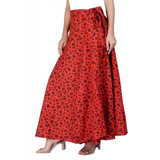 Generic Women's Cotton Printed Wrap Around Maxi Skirt (Red, Free Size) Generic Women's Cotton Printed Wrap Around Maxi Skirt (Red, Free Size)