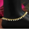 Generic Women's Rainblow Color Rhinestone Anklets (Free Size: Upto 10") 